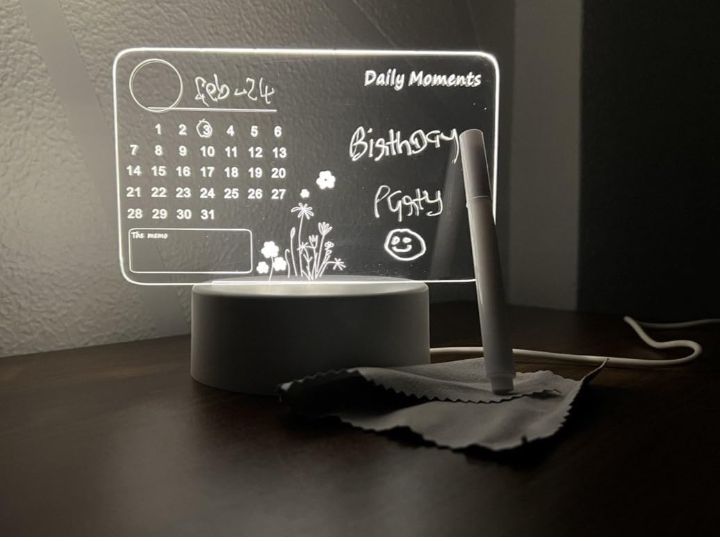3d Acrylic Writing Board with Pen and Light