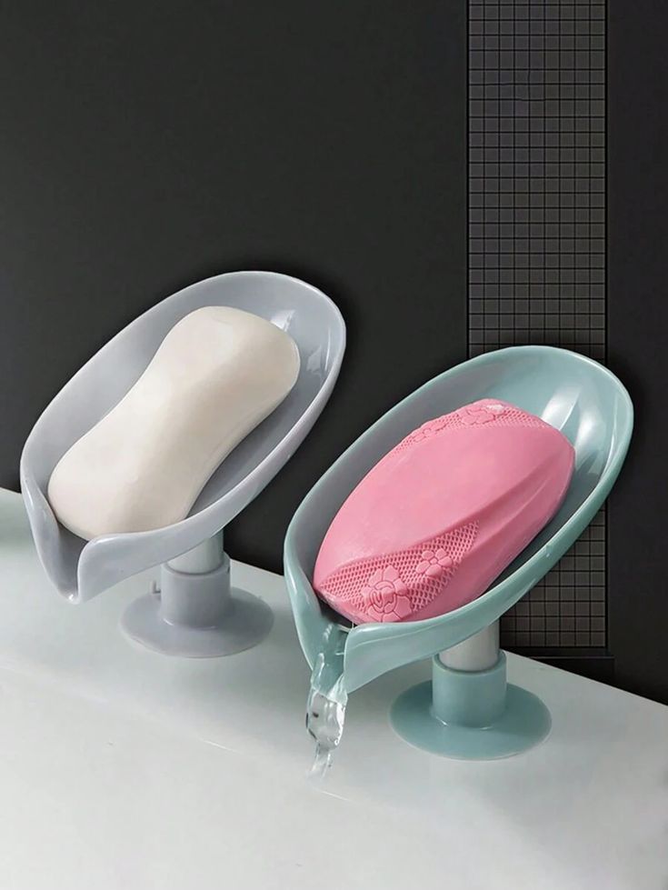 Easy Clean Bar Soap Dish Holder With Suction Cup Soap (Multicolor, Pack of 2)